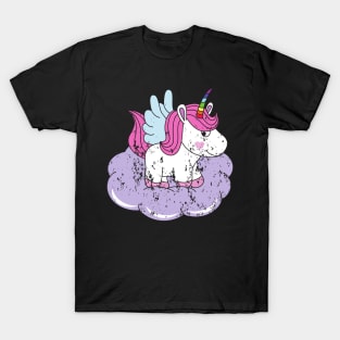 Retro Vintage Grunge Valentine's Day Unicorn T-Shirt